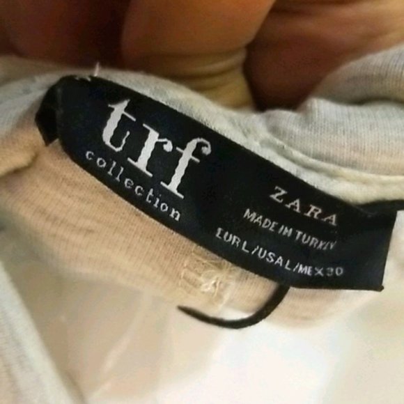 ZARA trf collection Moto biker grey jersey jacket Size L - Picture 4 of 4